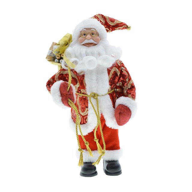 Muñeco de Papá Noel de 12 ", figura de adorno de Navidad, figurita decorativa roja tradicional para el hogar, tienda, mesa de Navidad, chico Soledad muñeco de santa