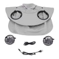 thumbnail image 2 of Sombrero Tipo Chal Con Sombrilla, 3 Velocidades De Viento, Uso Cómodo, Sombrero Con Doble Ventilador Gris Claro, Carga USB Para Pesca En El Trabajo Al Aire Libre, 2 of 7