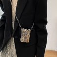 thumbnail image 5 of Jiibva Mini Handwoven Crossbody Bag Metallic Sequins Chain Strap Lipstick Case For Women Unique Evening Party Casual Day Purse, 5 of 7
