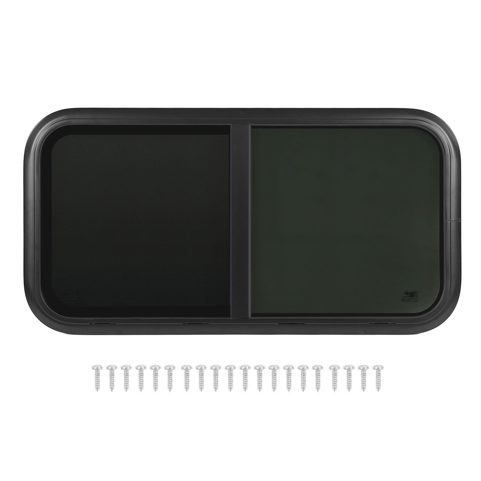 ROMYIX - Fenêtre Latérale Pour Caravane 600x300 Mm - Noire, Coulissante, En Aluminium Et Verre Trempé