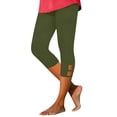 thumbnail image 3 of Women's Soft Fabric Slim Fit Yoga Capri Pants with Pockets, Mid Waisted Tummy Control Stretchy, Casual Lounge Athletic Gym Fitness, Capri Pants for Women Womens Cropped Pants, 3 of 8