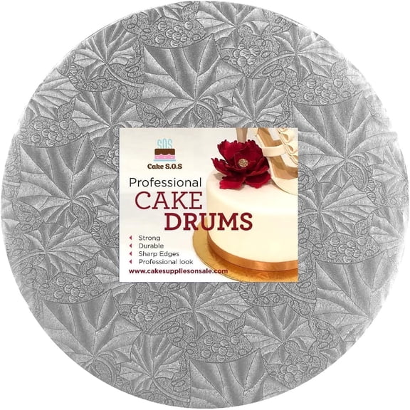 Cake S.O.S 14 Inches Silver Round Cake Drum Board, 1/4″ Thick, (1-pack)