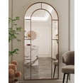 thumbnail image 3 of Antok 71"x 32" Arched Full Length Windowpane Mirror Metal Framed Wall Decor Floor Mirror, Bronze, 3 of 7