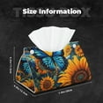 thumbnail image 6 of Lsque Colorful Cloud Butterfly Sunflower Printed Long Tissue Box Cover Holder, Facial Paper Organizer Dispenser,Triangle with Bottom Belt, PVC Leather Decorative Organizer, 6 of 9