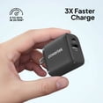 thumbnail image 3 of Powertek 20W USB-C PD + 18W USB-A Dual Port Wall Charger, Two-Tone Pastel, Grey, 3 of 6