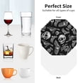 thumbnail image 6 of Yiaed Skull bird bat spider Print Leather Coasters for Drinks - Cup Coasters Coffee Table Kitchen Table Bar, Home & Office Gifts Handmade Drink Coasters-Octagon, 6 of 6