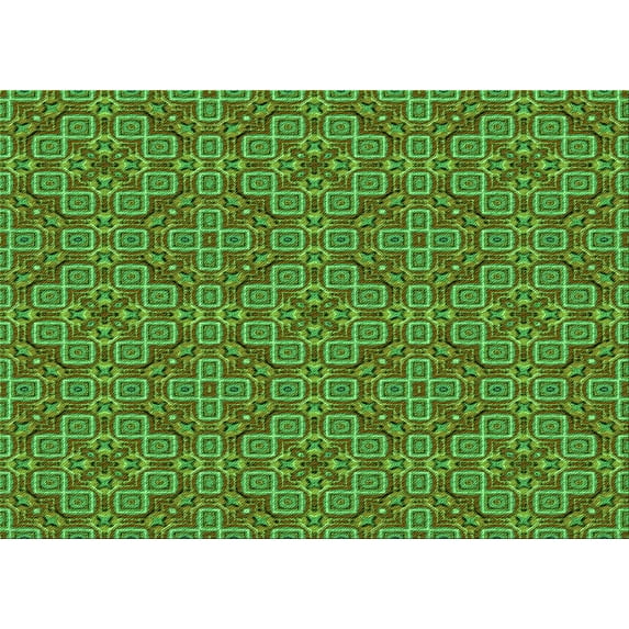 Ahgly Company Machine Washable Indoor Rectangle Transitional Seaweed Green Area Rugs, 2' x 5'