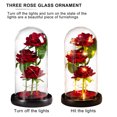 thumbnail image 2 of Adorno de rosa de cristal con forma de cúpula, tira de luz LED, bendición romántica, cubierta de cristal, flores artificiales para novia, 2 of 14