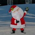 thumbnail image 2 of 32" Lighted Red and White Chenille Santa Outdoor Christmas Decoration, 2 of 5