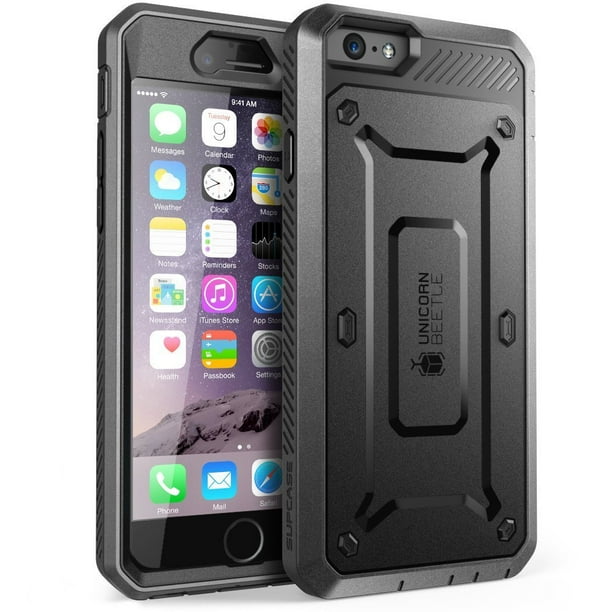 Supcase Apple Iphone 6 Plus 5 5 Case Unicorn Beetle Pro Series Protective Cover With Built In Screen Black Black Walmart Com Walmart Com