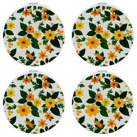 

YZUOUZY Night Light Night Lights 4-PC Chrysanthemums Flowers Orange Yellow