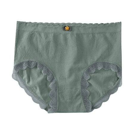 ShomPort Women s Cute Underwear Comfortable High Waisted Hipster Panties Lace Trim Stretchy Briefs