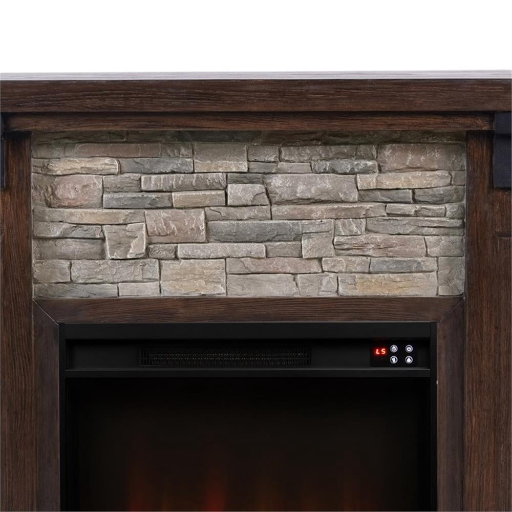LIVILAND 48" Magnesium Oxide Freestanding Electric Fireplace - Brown