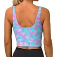 thumbnail image 3 of Xecao Purple Dragon Scales for Sports Bra with Removable Pads, Crop Tank Top Design, Women's Longline Sports Bra - Non-Wired - XX-Large, 3 of 9