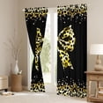 thumbnail image 3 of Castle Fairy Yellow Ribbon Bow Black Out Curtains,Leopard Curtains Pack of 2 (42x63 Each), 3 of 6