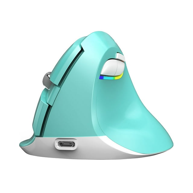 Delux M618mini Wireless Mouse Dual-mode Rechargeable 2.4GHz Ergonomic Vertical Bluetooth-compatible Mice for Computer - Mint Green
