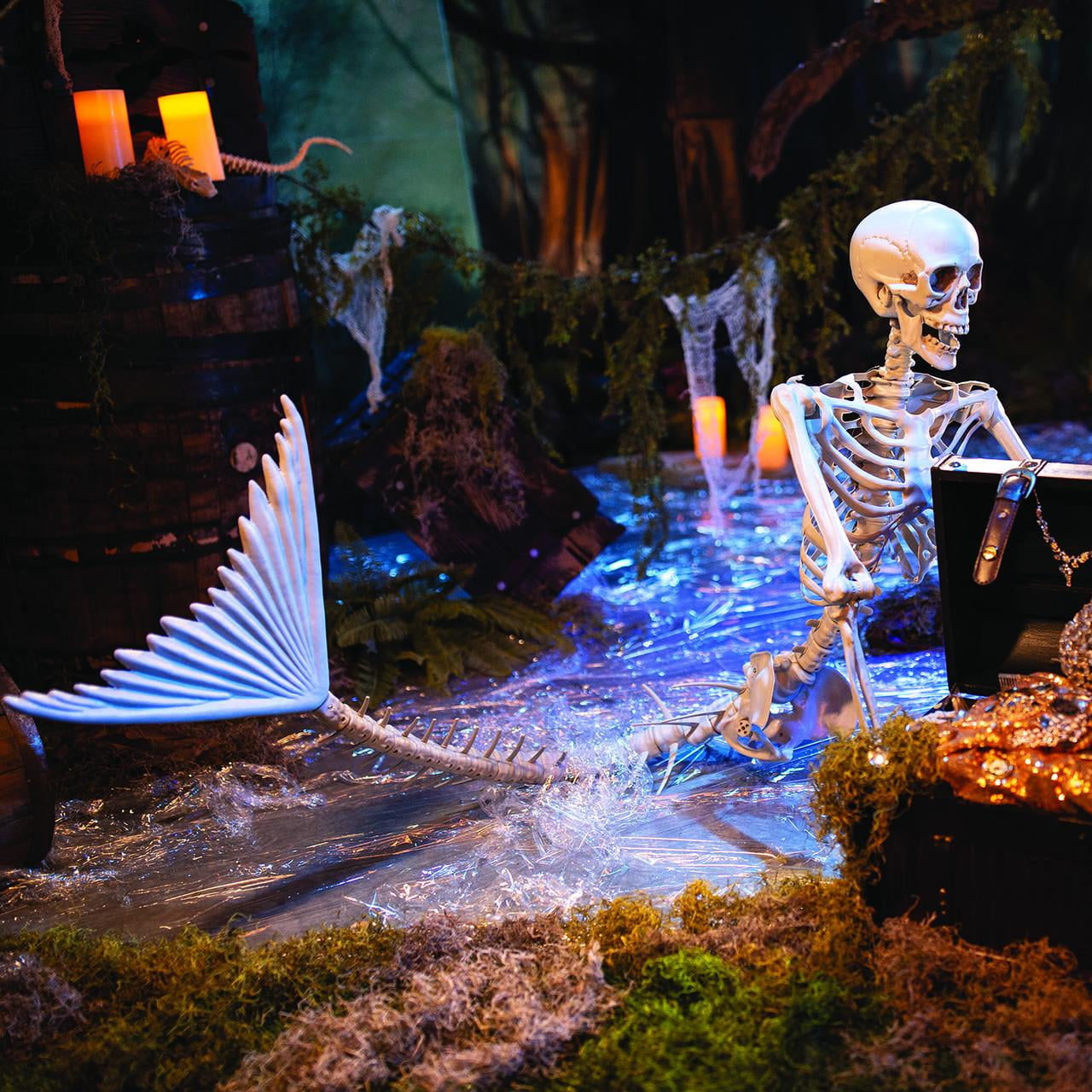 Sirène Squelette Halloween - Décoration Grandeur Nature (85 Cm) - Plastique Réutilisable - 9