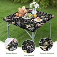 thumbnail image 4 of Pioneer Flower Floral Print Pattern Square Fitted Tablecloth with Elastic Edge,Square Table Cover,Washable Elastic Table Cover for Home Kitchen Party Decor 36"x36", 4 of 6