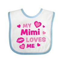 Inktastic Valentine's Day My Mimi Loves Me Hearts and Lips Boys or Girls Baby Bib