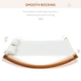thumbnail image 4 of Outsunny Rocking Double Sun Lounger Hammock with Curved Wooden Stand, 4 of 9