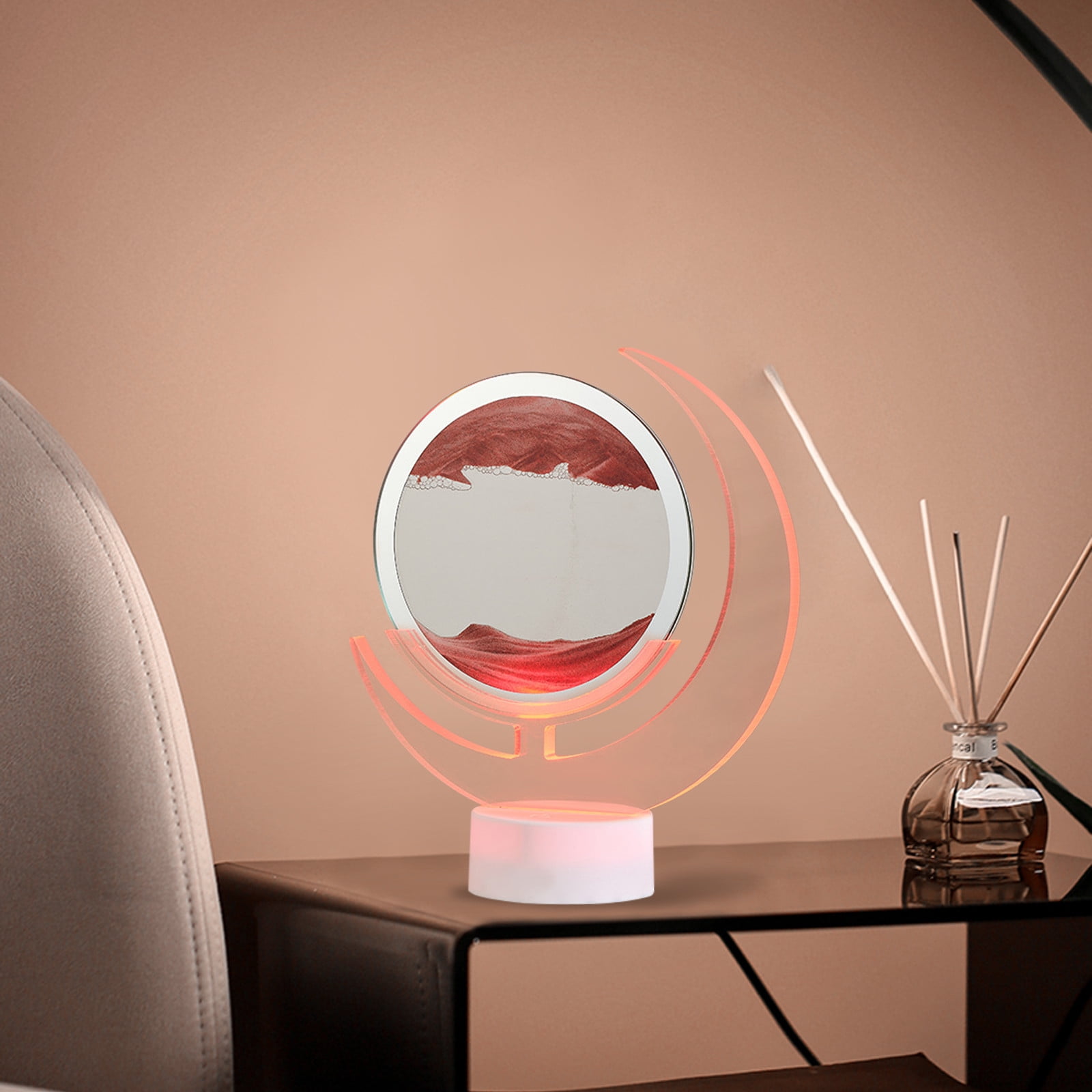 Wovilon Night Light Usb Streaming Sand Painting Night Light, 3D Three-Dimensional Moon Painting, Decorative Home Gifts Bedside Ambient Sand Painting Led Table Lamp(5Ml)