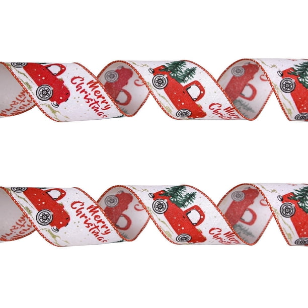 Cinta navideña para decoración de lazo de corona de papel de regalo, cinta de tela rústica decoración de fiesta navideña, 10m MFZFUKR CPB-SSW299-4