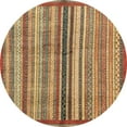 thumbnail image 1 of Ahgly Company Indoor Round Abstract Metallic Gold Abstract Area Rugs, 4' Round, 1 of 6