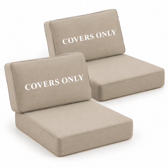 Tan 28x28x6-2PCS 28x13x6-2PCS-4 Outdoor Seat Cushion Covers Replacement Set