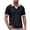 #0991Black, variant on Mens Patchwork Collar V Neck Plaid Casual T-Shirt Lightweight Soft Comfortable Long Sleeve Shirt for Spring Fall Outdoor Daily Wear