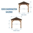 thumbnail image 3 of Backyard Discovery Barrington 10' x 10' Cedar Wood Gazebo, Galvanized Steel Roof, PowerPort, 3 of 12
