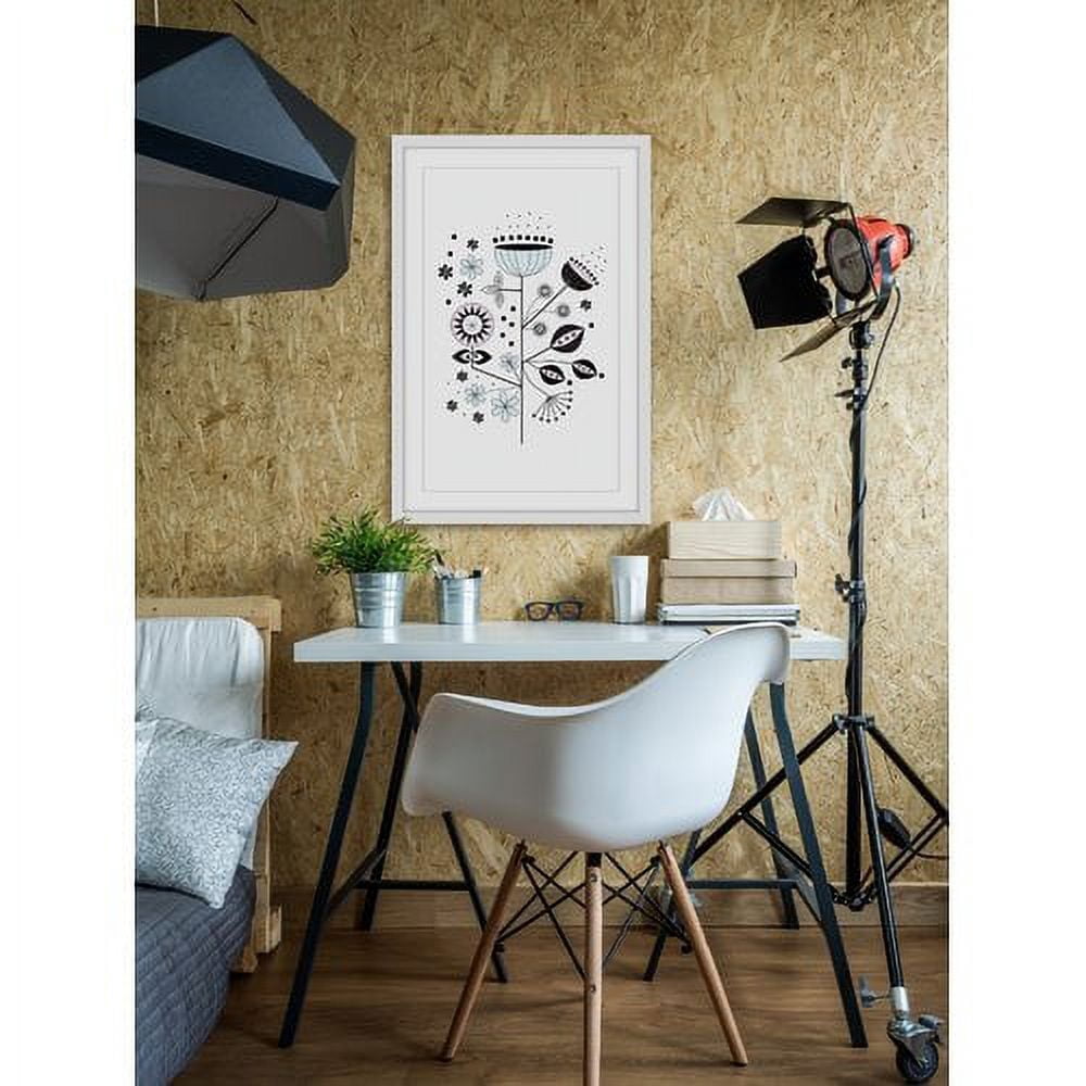"Floral Geometry" Framed Painting Print