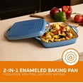 thumbnail image 4 of Bruntmor 2-in-1 Enamel Cast Iron Dutch Oven & Skillet Set, Duke Blue, With Lid, 4 of 6