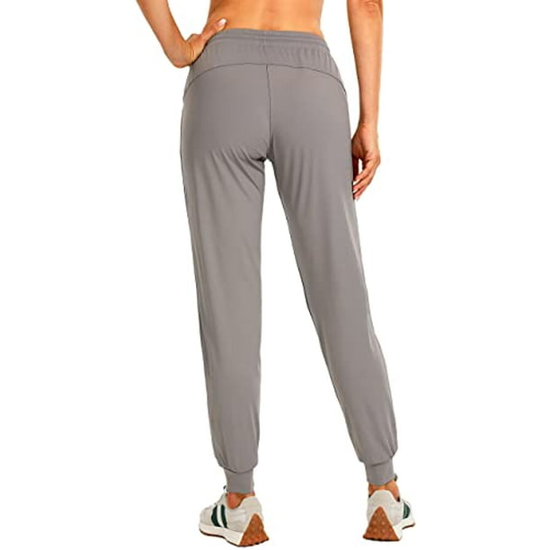 Women's Joggers Pants with Zipper Pockets Tapered Running Sweatpants for  Women Lounge, Jogging (Light Grey, Small) 
