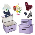 thumbnail image 3 of Panxico Boîte de Rangement Textile Maison Pliable Vêtements Divers Boîte de Rangement Portable avec Couvercle Boîte de Rangement Pliable, 3 of 7