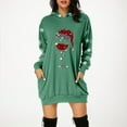 thumbnail image 1 of Pntutb Robe d'Été pour les Femmes 2024 Femmes Occasionnels avec Poche de Noël Imprimé Manches Longues à Capuche Femmes Robe, 1 of 5