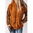 thumbnail image 3 of POGLIP Manteau Sherpa à Manches Raglan Léopard Marron pour Femmes, 3 of 6