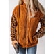 thumbnail image 3 of ABPHQTO Abrigo de mujer sherpa con cremallera y manga raglán de leopardo marrón, 3 of 5