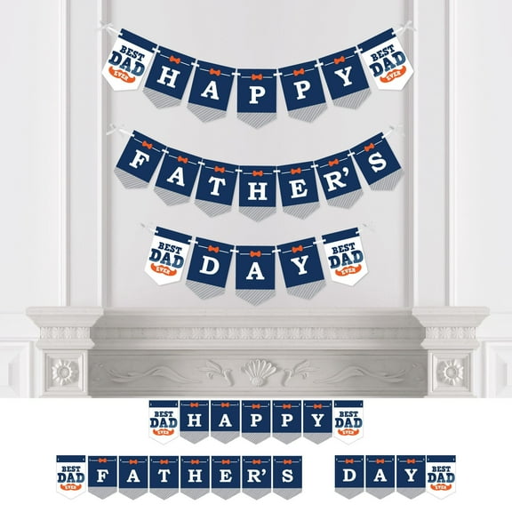 Big Dot of Happiness Happy Father's Day - We Love Dad Party Bunting Banner - Party Decorations - Happy Father's Day