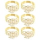 thumbnail image 1 of KAKOWELY 6 anillos de servilleta exquisitos, anillos de tejido de perla, anillos de servilleta de escritorio, decoraciones delicadas para servilletas, 1 of 4