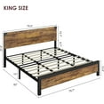 thumbnail image 2 of WhizMax King Bed Frame, King Size Bed Frame with Wood Headboard, King Platform Bed Frame with Metal Legs, Noise Free, No Box Spring Needed, Easy Assembly-Rustic Brown, 2 of 7
