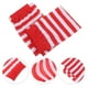 thumbnail image 3 of Medias navideñas rojas y blancas con rayas hasta el muslo, por encima de la rodilla, para mujeres y niñas (talla única), 3 of 5