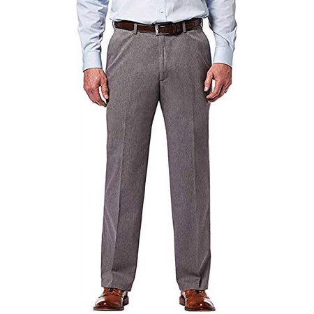 Haggar Men's Non-Iron Twill Pant (Grey, 32x32)
