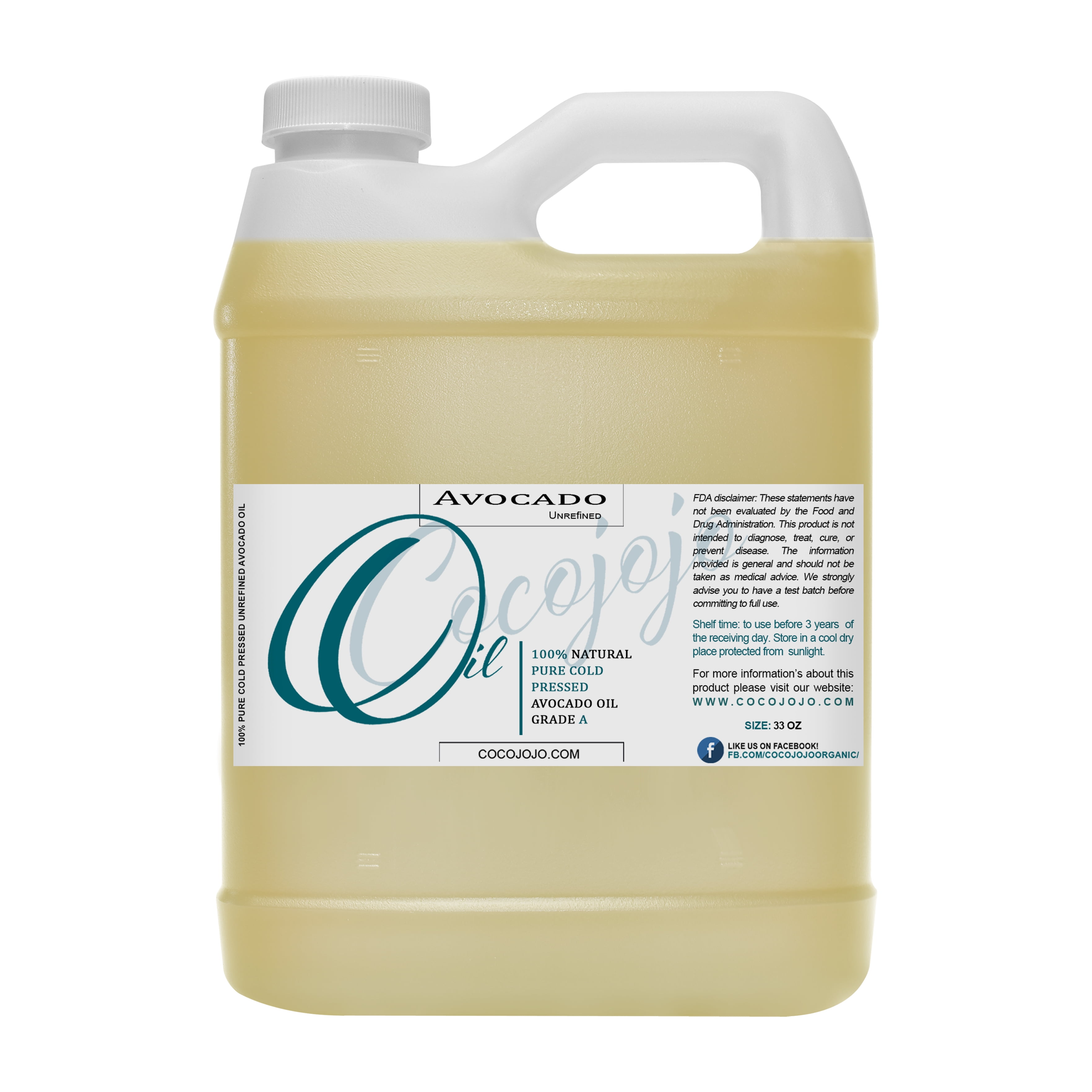 Avocado Oil, 100 Pure Organic, Unrefined, Cold Pressed & Partially