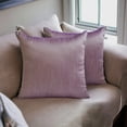 thumbnail image 2 of Funda de cojín decorativa HomeCentric en color crema y morado (paquete de 2), 65 x 65 cm (26 x 26 pulgadas). Funda de almohada de seda lisa para sofá, hotel, sala de estar y dormitorio. Estilo, 2 of 4