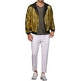 thumbnail image 2 of INSPIRE CHIC Sequins Jacket for Men's Long Sleeves Zip Up Flip-Sequin Sparkle Metallic Hoodie Jackets L Golden, 2 of 5