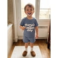 thumbnail image 6 of BemeyourBBs Toddler Baby Boys Mothers Day Outfit Summer Clothes Mama's Little Man Embroidery Letters Waffle Knit Short Sleeve T-Shirt and Pocket Shorts Toddler Boy Summer 2 Piece Outfits, 6 of 9