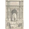 thumbnail image 2 of Jan Goeree 13x18 Gold Ornate Wood Frame and Double Matted Museum Art Print Titled - A Reconstruction of the Arch of Titus (Above) and a View of the Ruins (Below) (Before 1704), 2 of 4