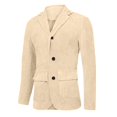 thumbnail image 5 of Pandaie Boys Wedding Fit Formal Suit Corduroy Lapel Single Breasted Blazer Jacket for Dress Up Outfits Beige,7-8 Years, 5 of 6