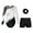 White&Black, variant on YONGHS Kids Girls Long Sleeve Shiny Rhinestone Gymnastics Athletic Leotard with Shorts Hair Band Set White&Black 16