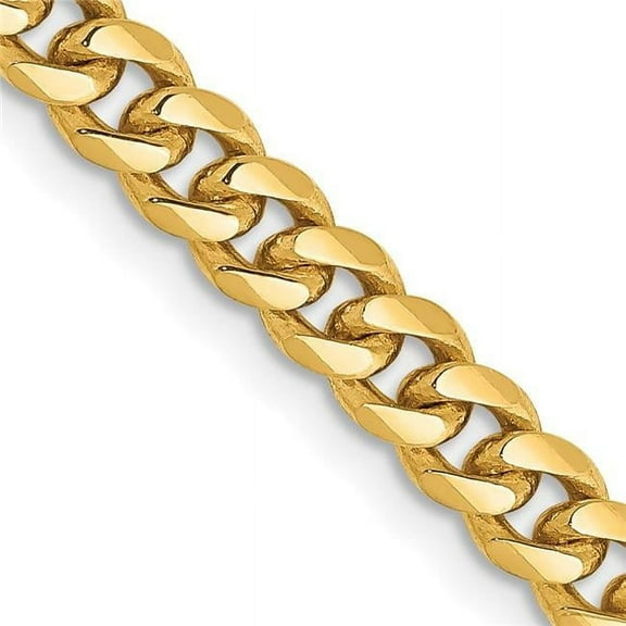 Primal Gold 14 Karat Yellow Gold 4.25mm Solid Miami Cuban Chain